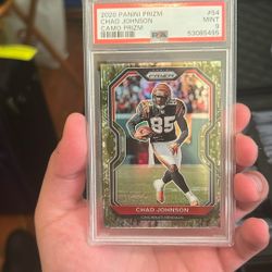 2020 Panini Prizm Chad Johnson Camo Prizm PSA 9
