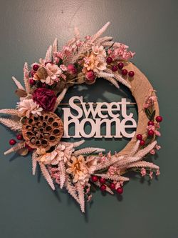 Sweet Home handmade wreath with roses