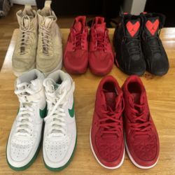 5 Pairs of Shoes Nike: Air Force, Jordan Clutch, True Flight, Huarache. Size in the Description