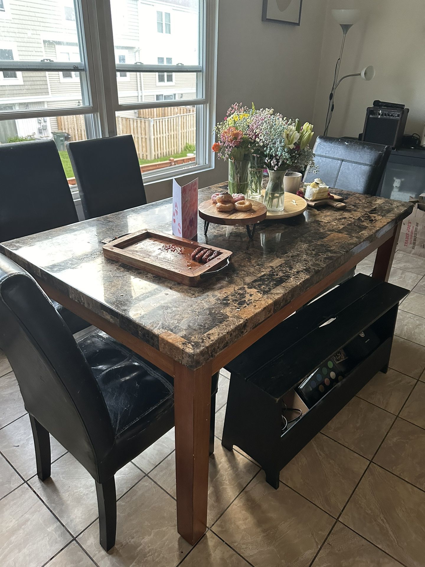 Brown Granite Dining Table