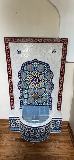Handcrafted Moroccan Mosaic Fountain – Imported from Morocco – Working Pump