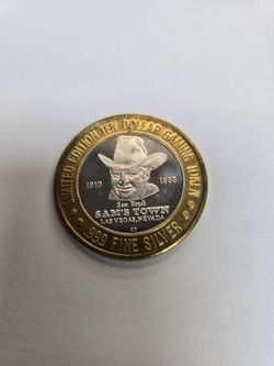 Limited Edition Sam's Town Las Vegas Nevada $10 token .999 Silver.