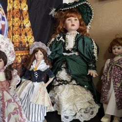 antique porcelain dolls collector dolls lot vintage
