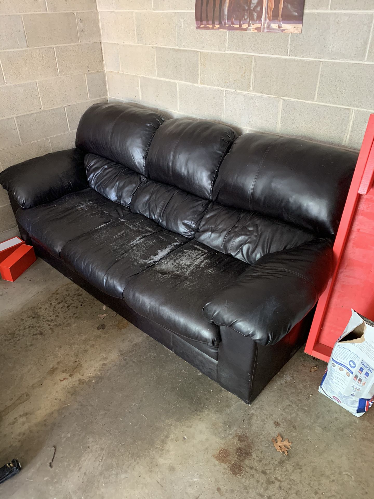 Fake leather couch