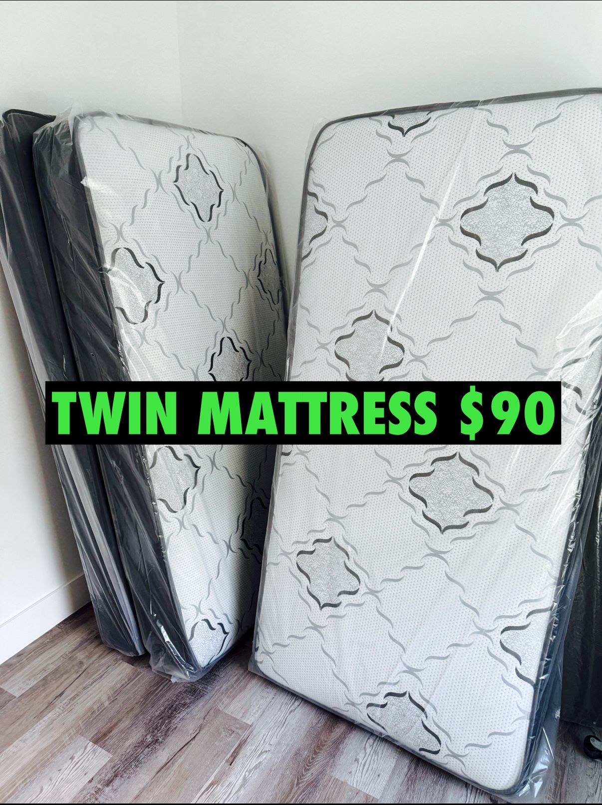 NEW MATTRESS TWIN IN PLASTIC $90