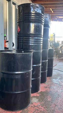 55 Gallon Steel Drums Black Metal Barrels