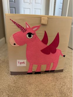 3 Sprouts Unicorn Storage Cube 13”Hx14”W