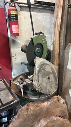 13 inch cold Saw works great and has the pivoting miter head