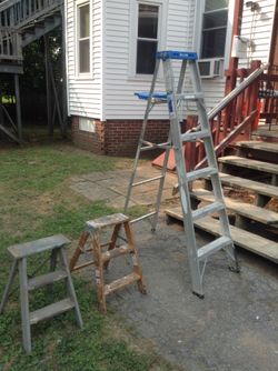 6ft ladder and two 3 feet step ladders