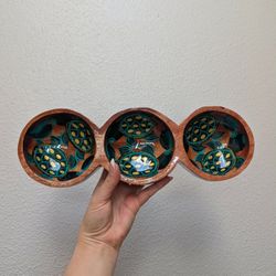 3 Section Wood Turtle Bowl