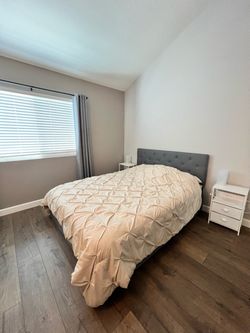 Queen bed with storage, rarely used