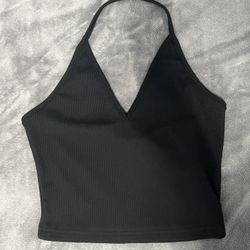 Black Halter Crop Top