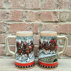 Vintage Anheuser-Busch Cobblestone Passage Holiday Steins 
