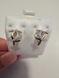 Hoops earrings real gold 14k