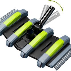 Sepetrel Heavy Duty Pool Vacuum Head with Wheels & Aluminum Handle, Professional Weighted Flexible Vacuum Head