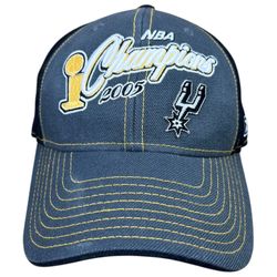 Reebok San Antonio Spurs NBA Champions 2005 Black & Gray Adjustable Cap Hat