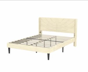 VECELO Upholstered Bed  Metal Frame Full Size