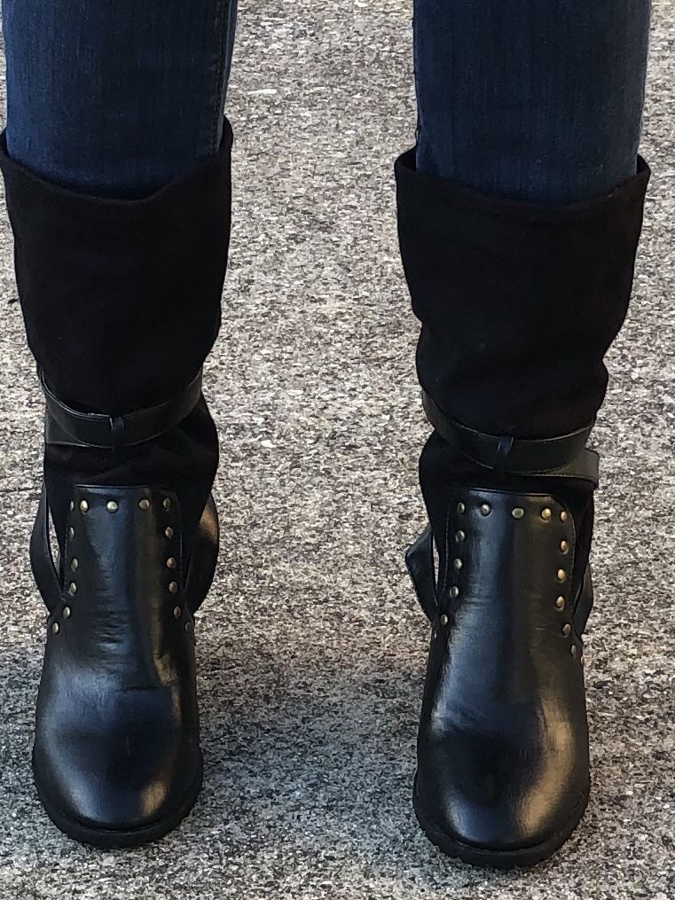 Black mid calf boots size 8.5