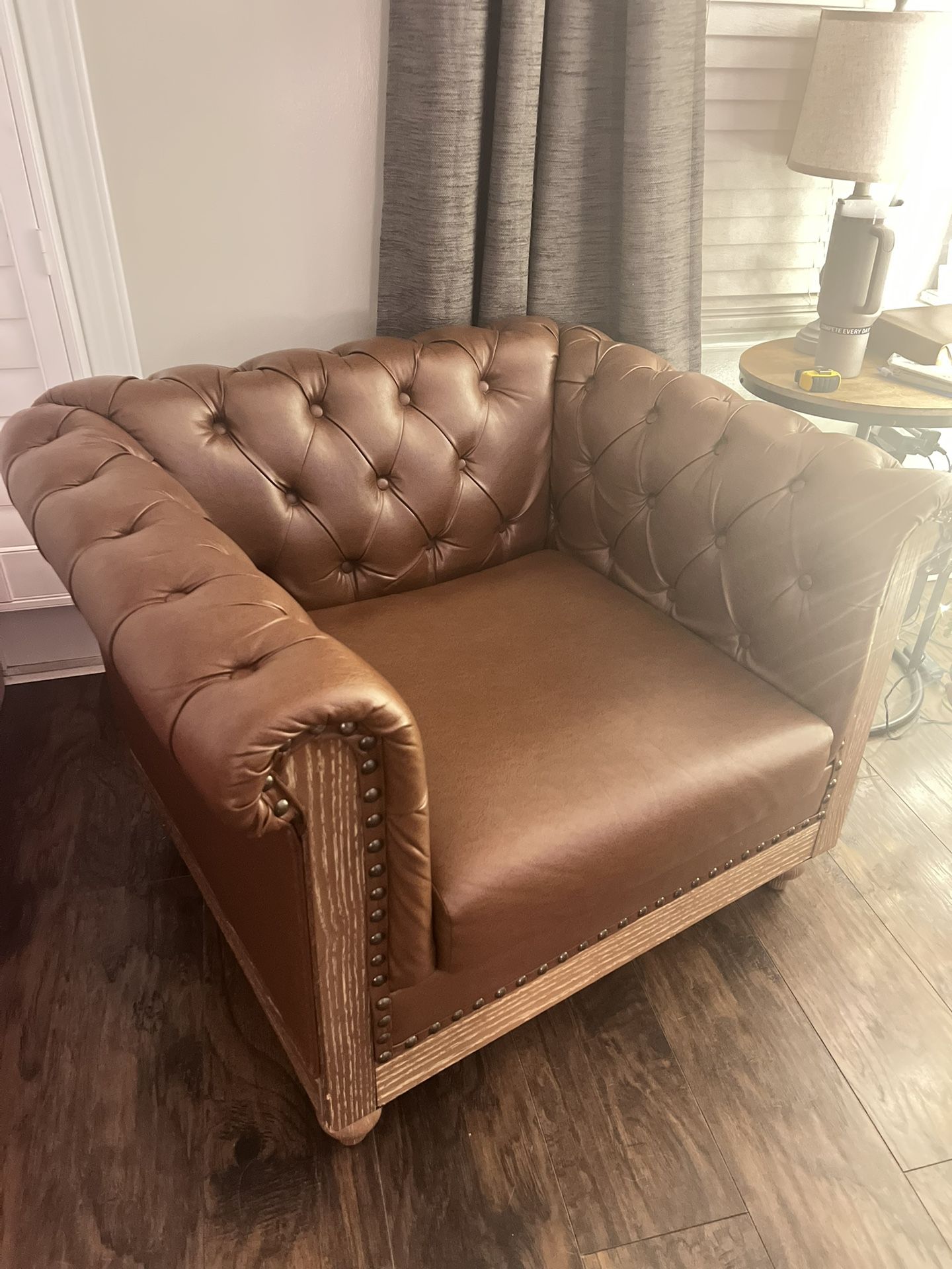 Giovany Faux Leather Chesterfield Chair $200 OBO