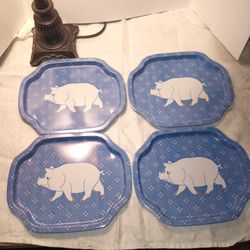 Vintage Pig Snack Trays/ Trinket Tray