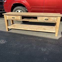 Rustic console table w/ tapered legs