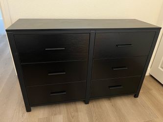 WOOD DRESSER 6 DRAWERS ESPRESSO BROWN