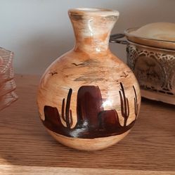 Thora Pottery signed pottery
 Southwestern Art Bud Vase 