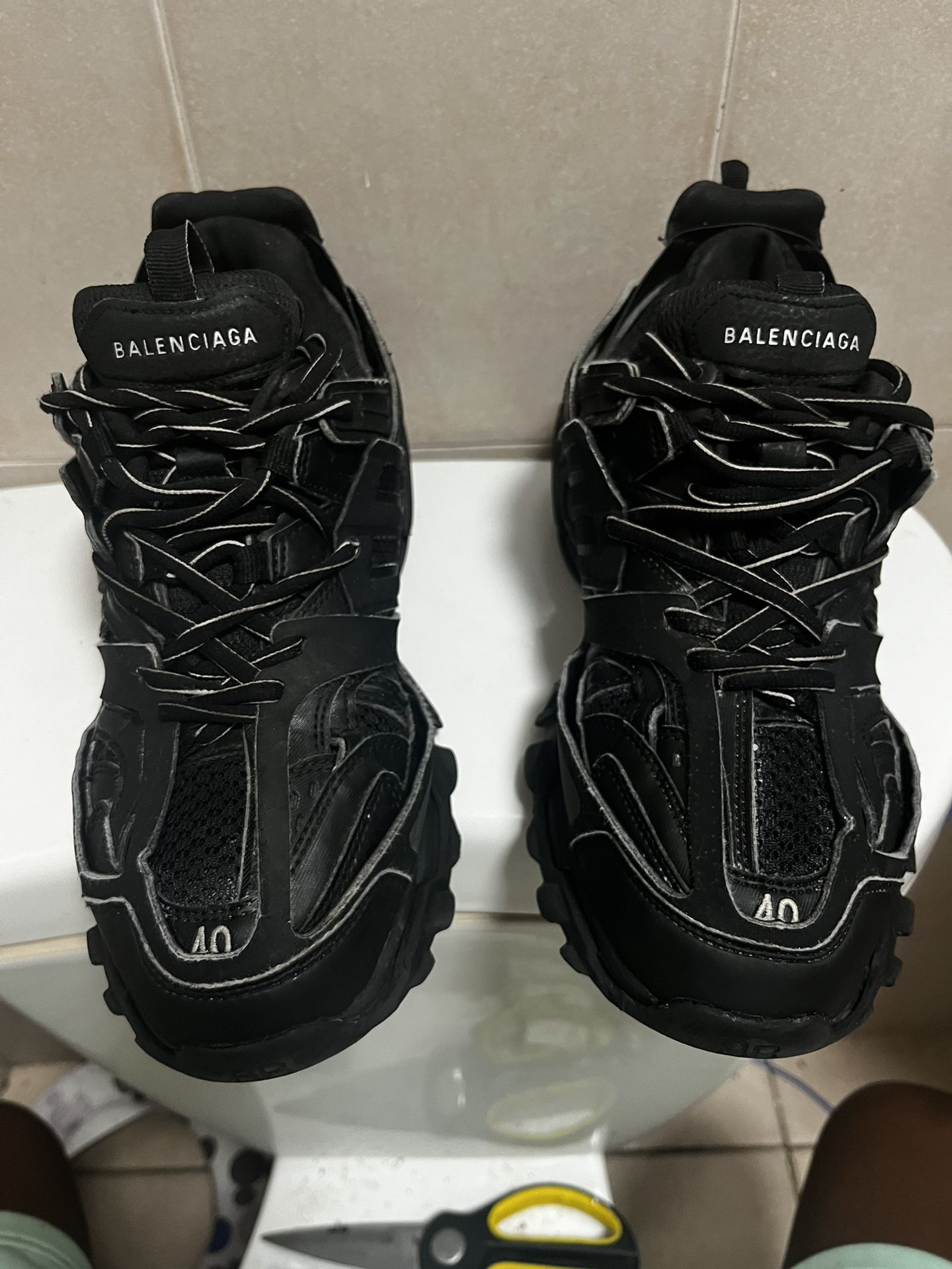 Black Balenciaga Track Runners , Size 6 Us , Size 40 Uk , Worn A Few Times Still In Perfect Condition