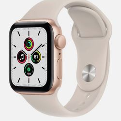 Apple Watch SE 40mm GPS Gold AL Body White Band - New Open Box