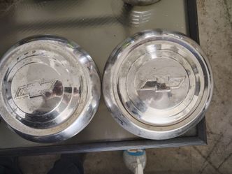 Vintage 1951 to 1953 Chevy dog dish center caps