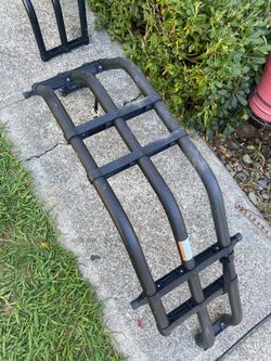 Sturdy black grille guard for trucks.