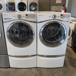 WHIRLPOOL XL CAPACITY WASHER DRYER ELECTRIC SET 