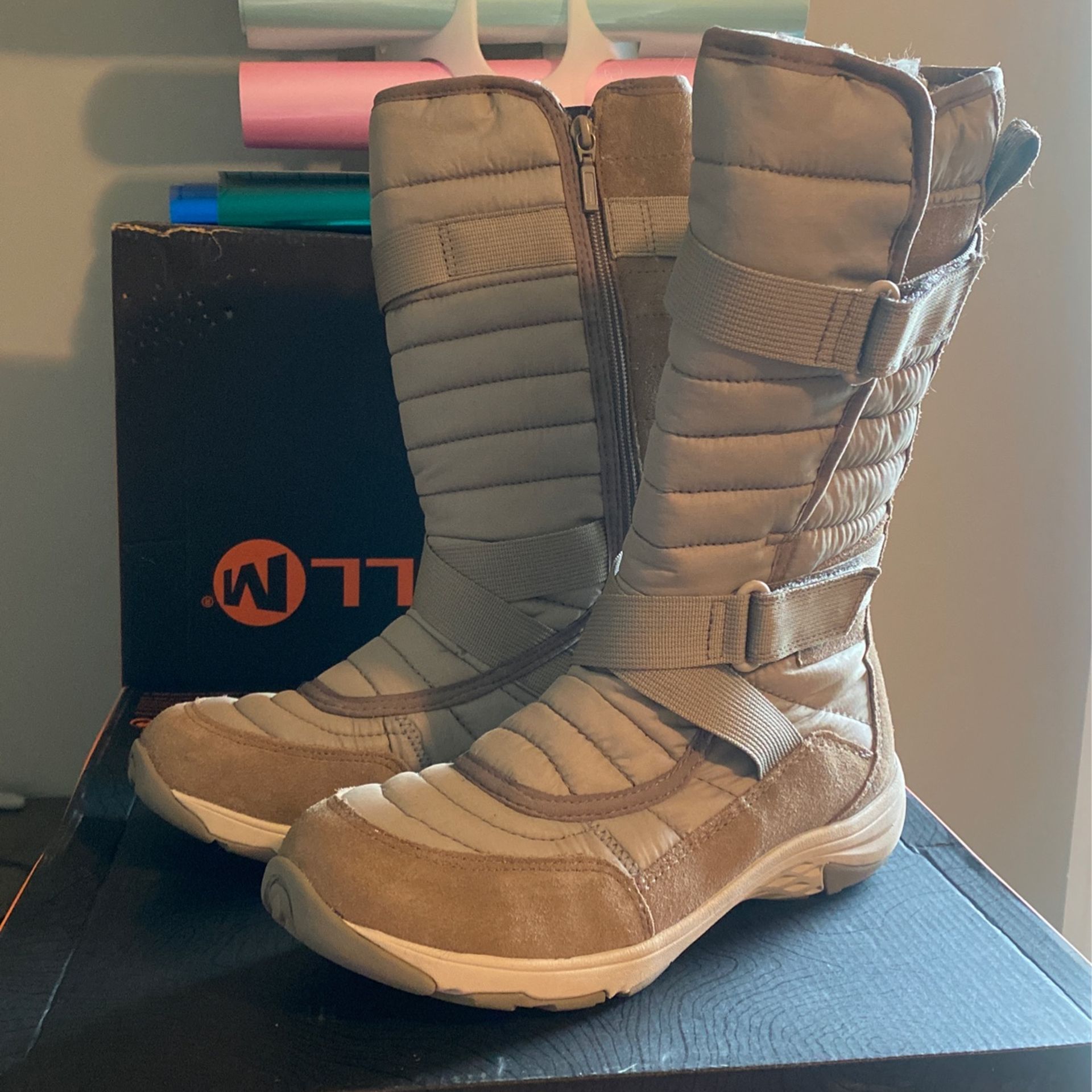 NEW! MERRELL APPROACH SPORT TALL ZIP WOMEN'S WATERPROOF FAUX FUR