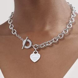 Return To Tiffany Heart Tag Toggle Necklace In Silver