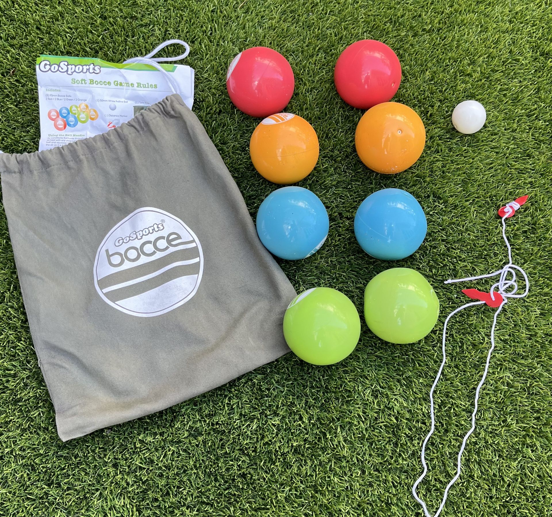 GoSports 90 mm Soft Bocce Set Includes 8 Weighted Balls, Pallino and Case, Play Indoors or Outdoors The GoSports Soft Bocce Set was designed to take a