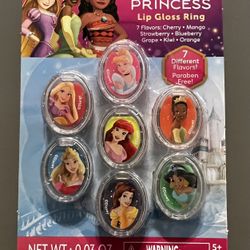 Disney Princess Lip Gloss Rings  “New” 7 Different Rings 