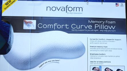 Novaform Memory Foam Comfort Curve Pillow – Brand New Sealed – Standard Size