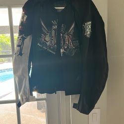 Vintage Honda Leather Motorcycle Jacket Project H CBR Racer Sz. 2XL Black - USA