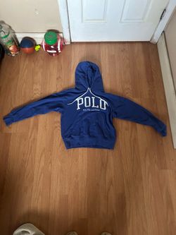 Polo Ralph Lauren Polo Spellout Blue Fleece Pullover Hoodie kids medium