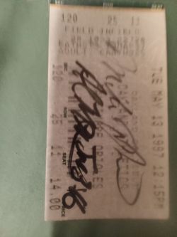 A,s ticket hand signed