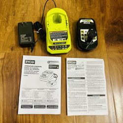 RYOBI Model PCG002 Lithium-Ion Charger And Model PBP003 2.0 Ah HIGH PERFORMANCE Battery $50/both