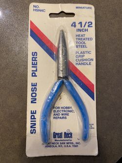 New Great Neck 4 1/2 Inch Snipe Nose Pliers HSN4C