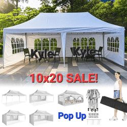 10x20' Easy Pop Up Canopy 420D Folding Tent Wedding Party Outdoor w/ Removable Sidewall 