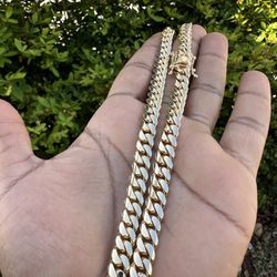 📞🙂‍↔️10mm 24” Miami Cuban Link Chain Plated Gold Over Silver 🏃🏽⚡️ The 💨 Fastest Turn Around Time In Miami 