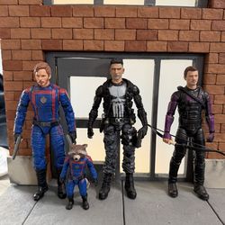Marvel Legends Action Figures Lot - Hawkeye Moon Knight Cap Wolverine Deadpool punisher
