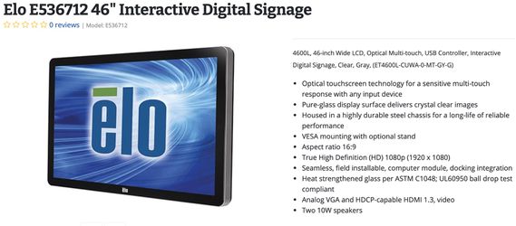 Touch Screen Monitors aka interactive digital signage