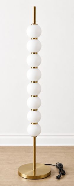 Modern Gold 8-Light LED Globe Dimmable Floor Lamp - NEW