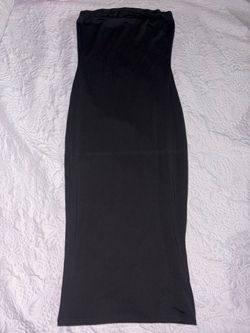 Black Strapless Bodycon Midi Dress
