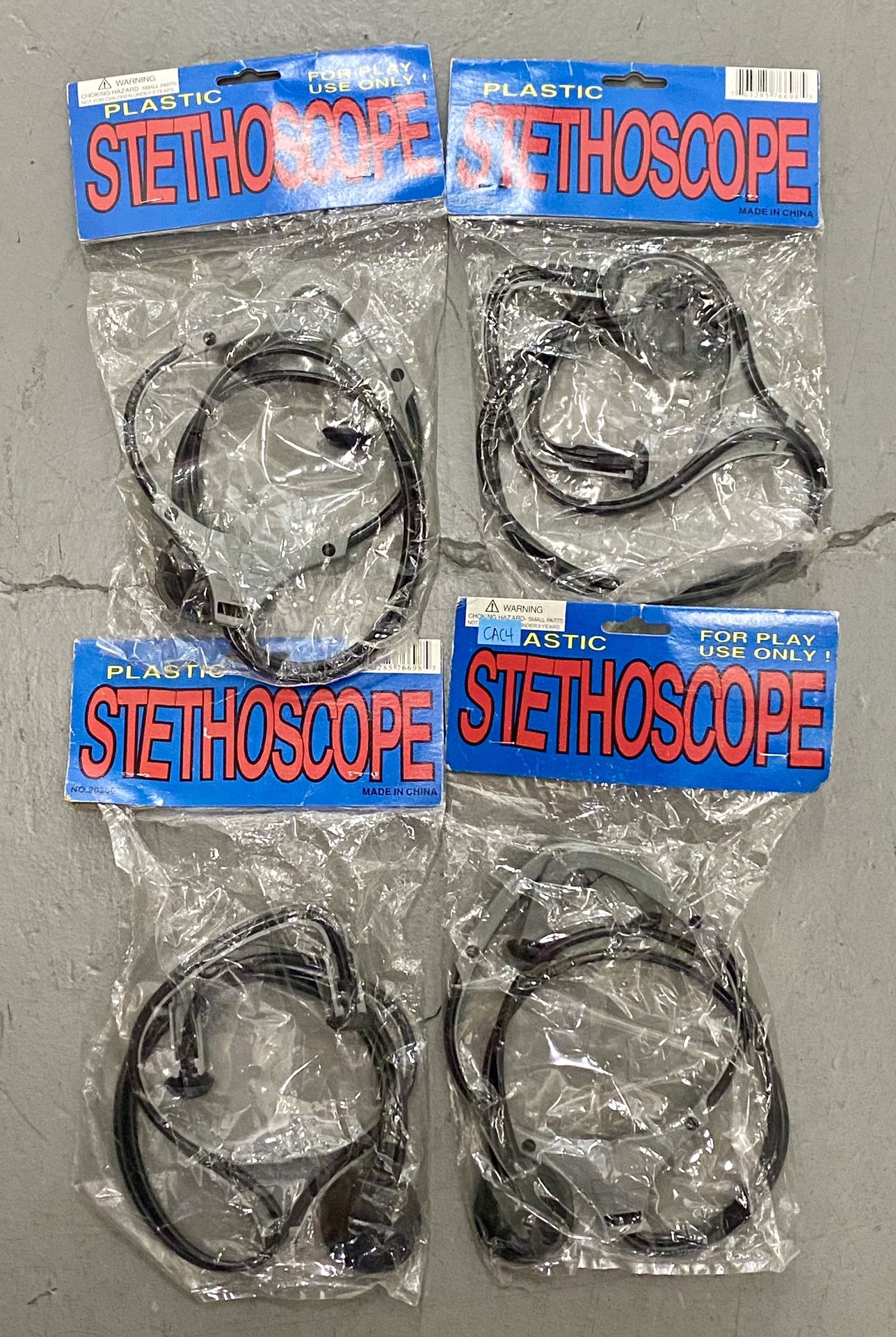 Lot (4) Plastic Toy Costume STETHOSCOPE doctor nurse prop accessory party favor