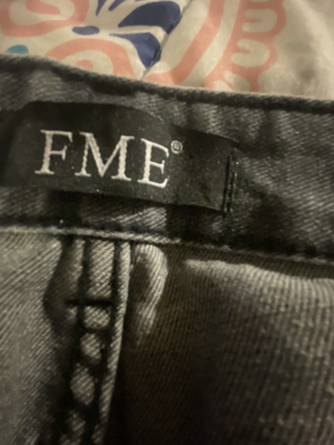 Women's jeans,l/ size small/ dark colored/ brand is FME